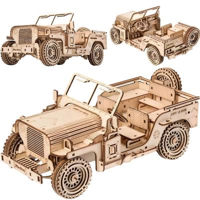 Opakowanie Puzzle Drewniane 3D - Pojazd Wojskowy Jeep