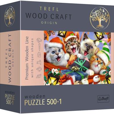 Opakowanie Puzzle drewniane 500+1 Świąteczne kotki 20172