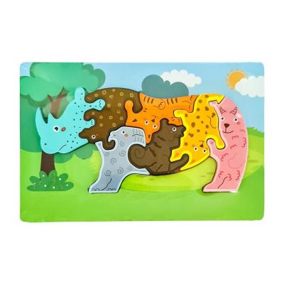Opakowanie Puzzle drewniane animal Nosorożec
