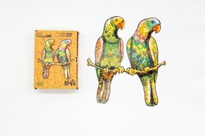 Opakowanie Puzzle drewniane eko 120 Papużki faliste A3