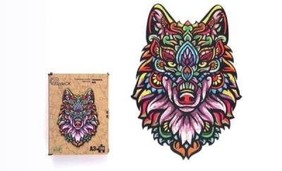 Opakowanie Puzzle drewniane eko 120 Tajemniczy wilk A3