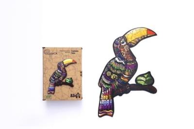 Opakowanie Puzzle drewniane eko 127 Tropikalny tukan A3