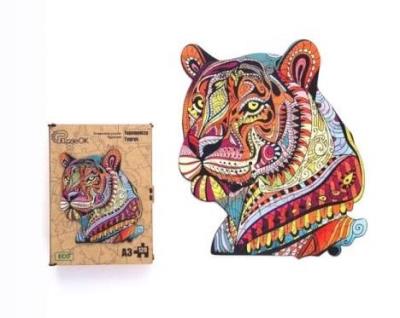 Opakowanie Puzzle drewniane eko 129 Tajemniczy tygrys A3