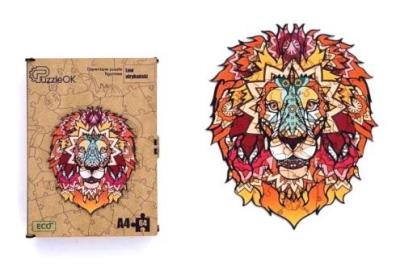 Opakowanie Puzzle drewniane eko 133 Lew afrykański A3