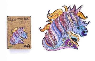 Opakowanie Puzzle drewniane eko 148 Bajeczny jednorożec A3