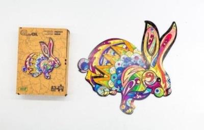 Opakowanie Puzzle drewniane eko 60 Puszysty królik A4