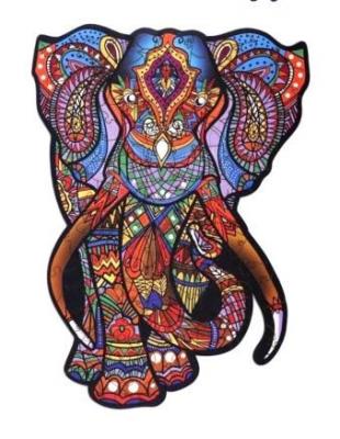 Opakowanie Puzzle drewniane eko 68 Słoń indyjski A4