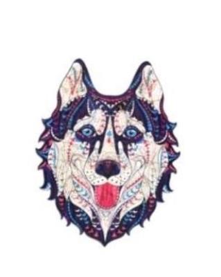 Opakowanie Puzzle drewniane eko 73 Śnieżny husky A4