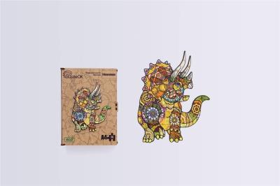 Opakowanie Puzzle drewniane eko 74 Triceratops A4