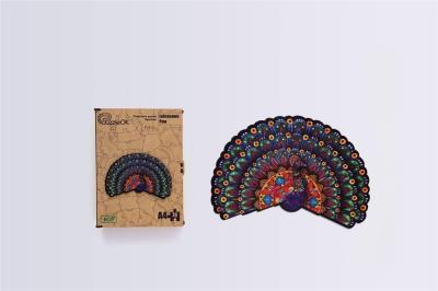 Opakowanie Puzzle drewniane eko 78 Luksusowy paw A4