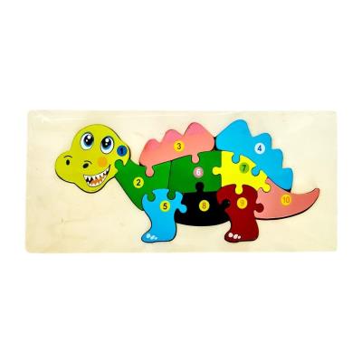 Opakowanie Puzzle drewniane kids z cyframi Dinozaur