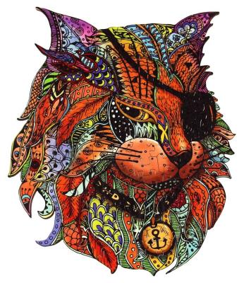 Opakowanie Puzzle drewniane/kolorowe - Kot (Pirat)