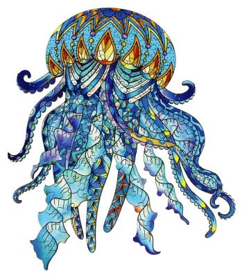 Opakowanie Puzzle drewniane/kolorowe - Meduza