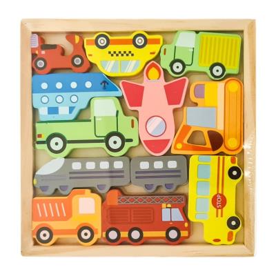 Opakowanie Puzzle drewniane na planszy Pojazdy