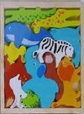 Opakowanie Puzzle drewniane na planszy Zoo