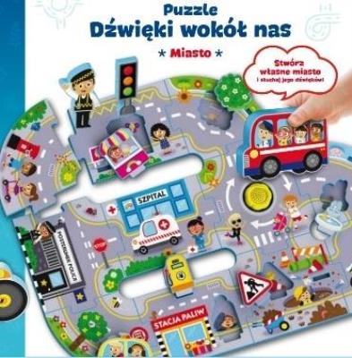 Puzzle dźwięki wokół nas miasto. Wydawca: Dumel. SmakLiter.pl Opakowanie Puzzle dźwięki wokół nas miasto