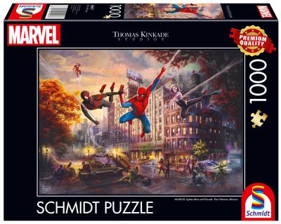 Opakowanie Puzzle PQ 1000 Thomas Kinkade Spider-Man i Przyjac