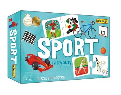 Puzzle Sport i atrybuty. Wydawca: Kukuryku. SmakLiter.pl Opakowanie Puzzle Sport i atrybuty