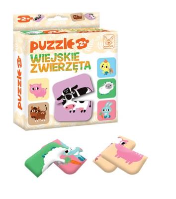 Puzzle Wiejskie Zwierzęta 2+. Wydawca: Kangur. SmakLiter.pl Opakowanie Puzzle Wiejskie Zwierzęta 2+