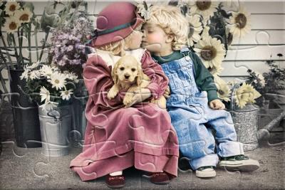 Puzzlowa kartka pocztowa First Love CASTOR. Wydawca: Castorland. SmakLiter.pl Opakowanie Puzzlowa kartka pocztowa First Love CASTOR