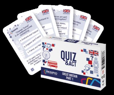 QUIZ&ACT Great Britain PART 1. Wydawca: Regipio. SmakLiter.pl Opakowanie QUIZ&ACT Great Britain PART 1