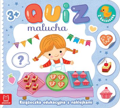 Okładka książki Quiz malucha. Książeczka edukacyjna z naklejkami z kaczuszką 3+