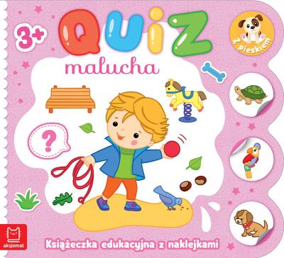 Okładka książki Quiz malucha. Książeczka edukacyjna z naklejkami z pieskiem 3+