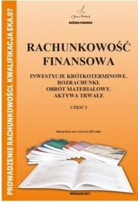Okładka książki Rachunkowość Finansowa część I PADUREK
