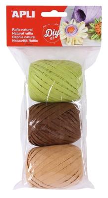 Opakowanie Rafia Nature sztywna naturalna 30m 3 kolory
