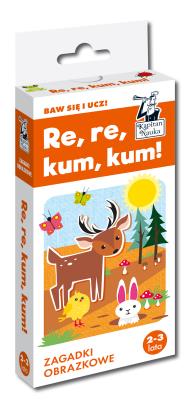 Re, re, kum, kum Zagadki obrazkowe. Autor: Trepczyńska Magdalena. SmakLiter.pl Okładka książki Re, re, kum, kum Zagadki obrazkowe