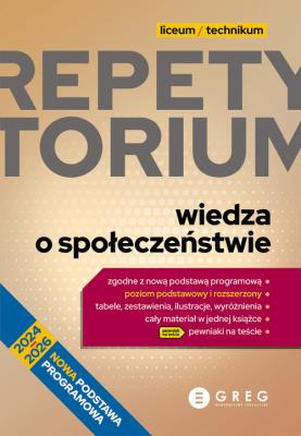Okładka książki Repetytorium - liceum/technikum - wiedza o społeczeństwie - 2024-2026