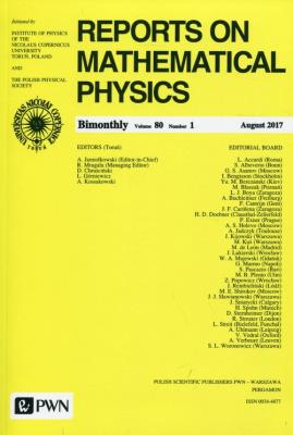 Okładka książki Reports on Mathematical Physics 69/3 /2012