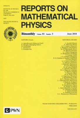 Opakowanie Reports on Mathematical Physics 72/2 Pergamon