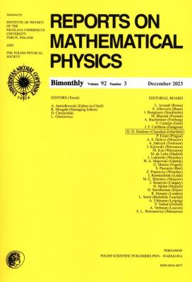 Opakowanie Reports on Mathematical Physics 92/3 Eksport