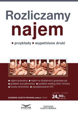 Rozliczamy najem. DGP Poleca 1/2023. Autor: Kowalski Radosław. SmakLiter.pl Okładka książki Rozliczamy najem. DGP Poleca 1/2023