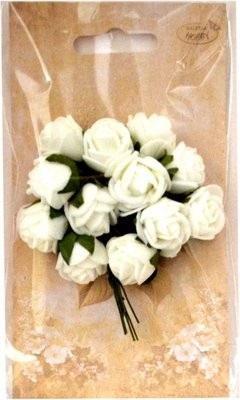 Opakowanie Różyczki z pianki białe 2cm 12szt