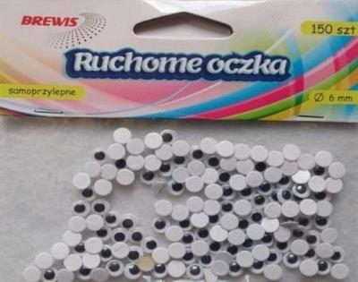 Opakowanie Ruchome oczka 6mm 150szt
