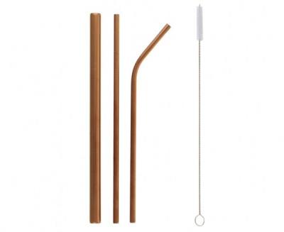 Opakowanie Rurki metalowe róż.-złote, zgięta, prosta+szczotka