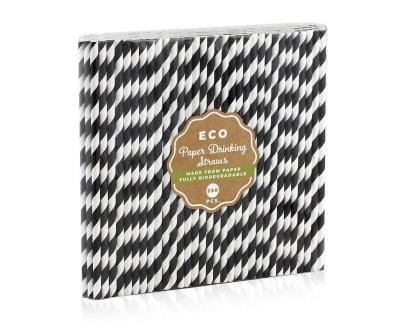 Opakowanie Rurki papierowe czarne paski 250szt