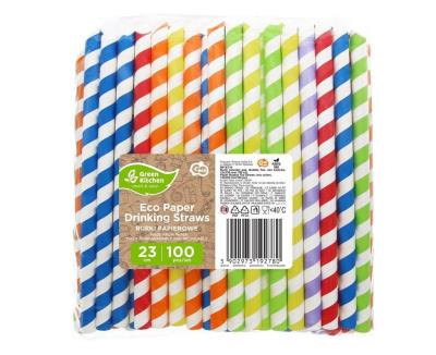 Opakowanie Rurki słomki pap. Bubble Tea kolorowe 100szt