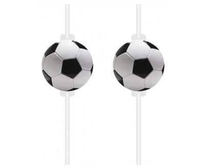 Opakowanie Rurki słomki z medalionem Football Party 4szt