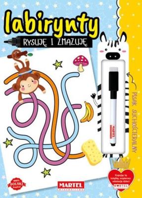 Rysuję i zmazuję. Labirynty. Autor: Katarzyna Salamon. SmakLiter.pl Okładka książki Rysuję i zmazuję. Labirynty