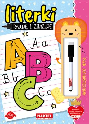 Rysuję i zmazuję. Literki z flamastrem. Autor: Katarzyna Salamon. SmakLiter.pl Okładka książki Rysuję i zmazuję. Literki z flamastrem