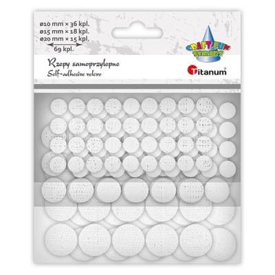 Opakowanie Rzepy samoprzylepne okrągłe białe 69kpl