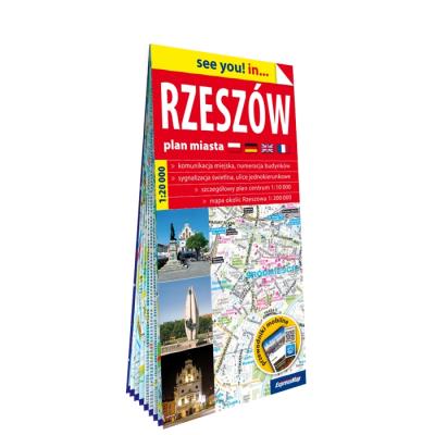 Rzeszów papierowy plan miasta 1:20 000. Autor: Opracowanie zbiorowe. SmakLiter.pl Okładka książki Rzeszów papierowy plan miasta 1:20 000