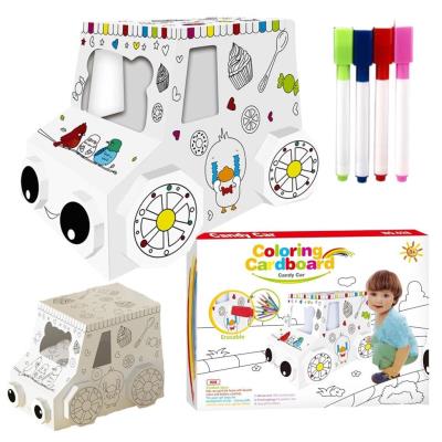 Opakowanie Samochód do lodów kartonowy do malowania