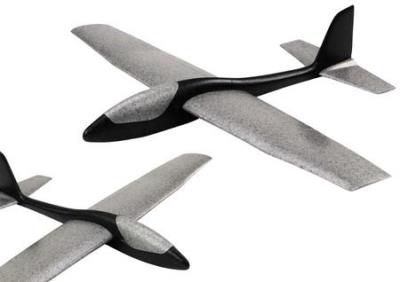 Opakowanie Samolot styropianowy szaro czarny 68cm