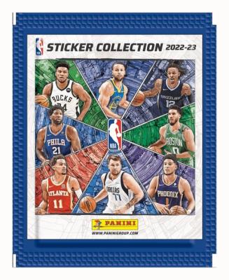 Saszetka NBA Basket 2022/2023 5 naklejek. Wydawca: Panini. SmakLiter.pl Opakowanie Saszetka NBA Basket 2022/2023 5 naklejek