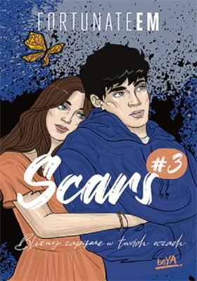 Scars T.3 Blizny zapisane w twoich oczach. Autor: FortunateEm. SmakLiter.pl Okładka książki Scars T.3 Blizny zapisane w twoich oczach
