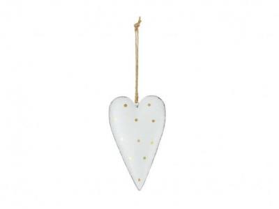 Opakowanie Serce zawieszka metalowa biała 6,5cm